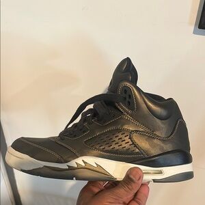 Black and Gold High-Top Sneakers